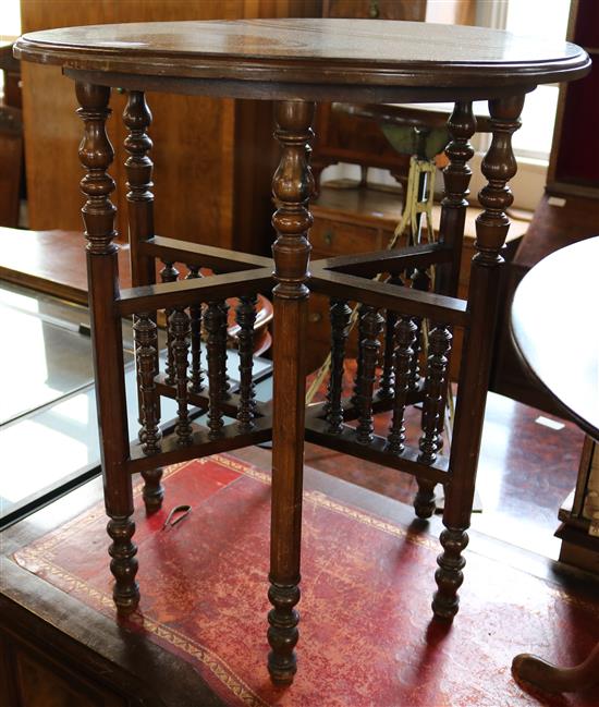 Mahogany occ table with bobbin supports(-)